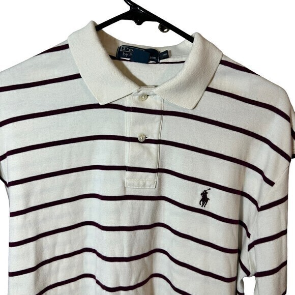 Polo‎ Golf Ralph Lauren Polo Shirt SZ M white and  Stripe - Picture 1 of 4